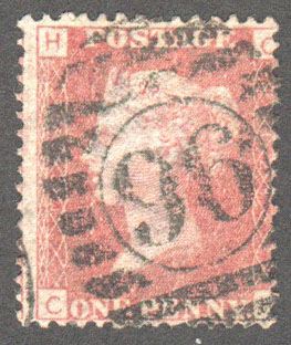 Great Britain Scott 33 Used Plate 121 - CH - Click Image to Close